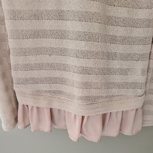 a'reve Ruffle and Lace Sweater, Size Large - Picture 3 of 5